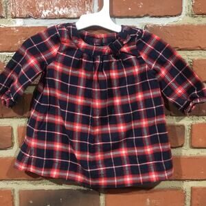 Baby Gap Plaid Dress Sz 3-6 months Red Plaid Lined Dress